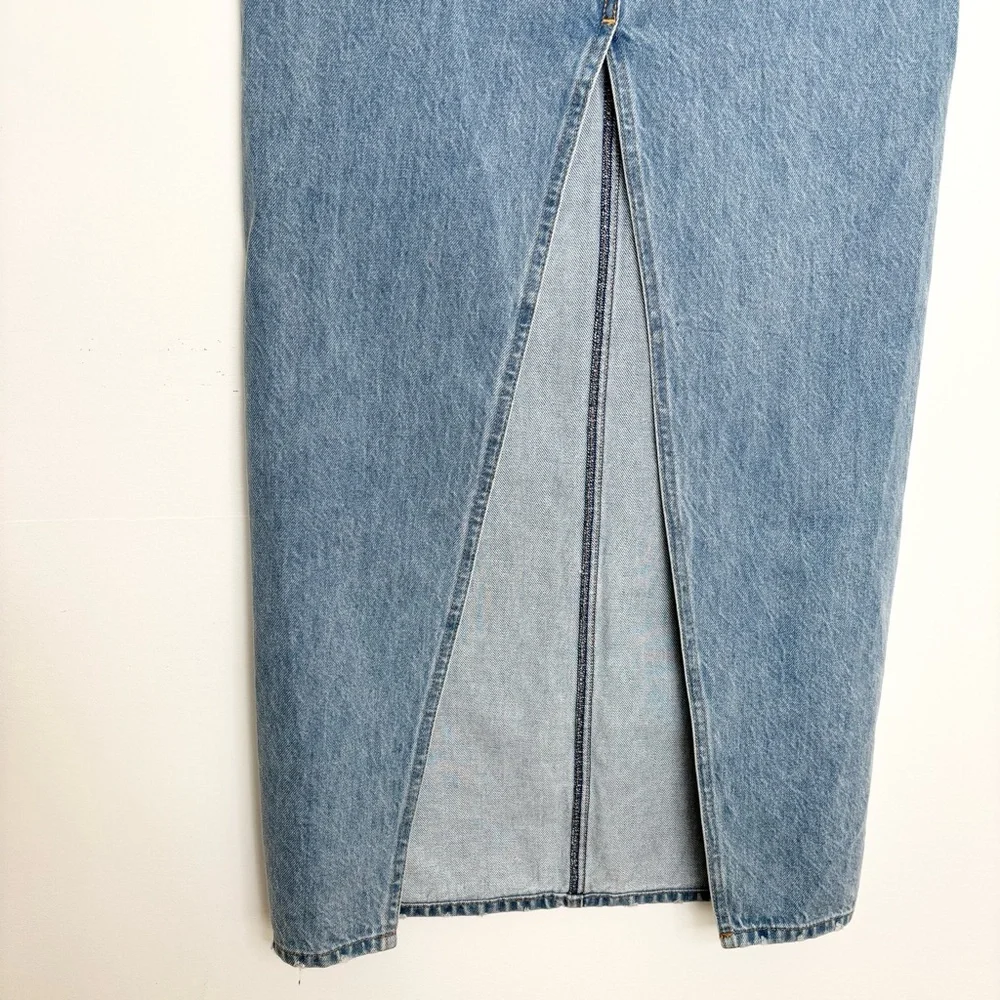 Aritzia Denim Forum The ’90s Pencil Maxi Denim Skirt 7 Yrs Bleu Taboo Size 25